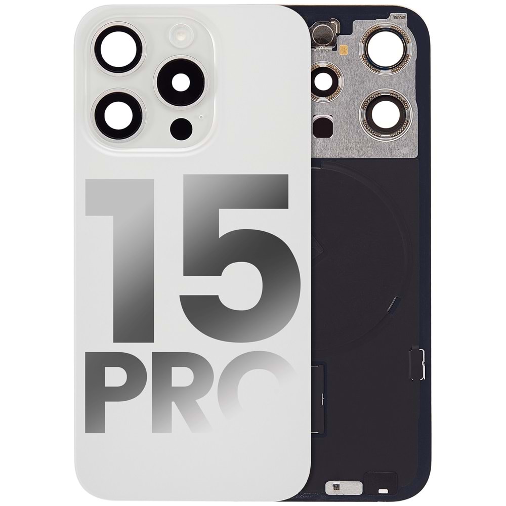 İPHONE 15 PRO MAX ARKA PİL KAPAĞI KAMERA CAMLI BEYAZ