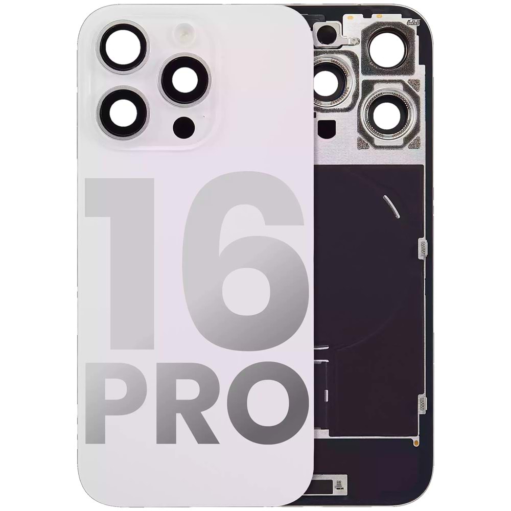 İPHONE 16 PRO MAX ARKA PİL KAPAĞI KAMERA CAMLI BEYAZ