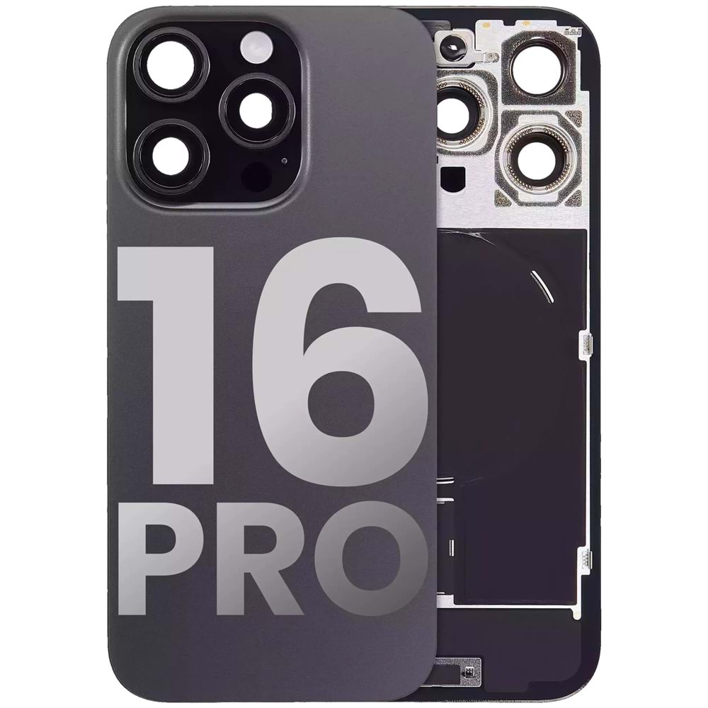 İPHONE 16 PRO ARKA PİL KAPAĞI KAMERA CAMLI SİYAH