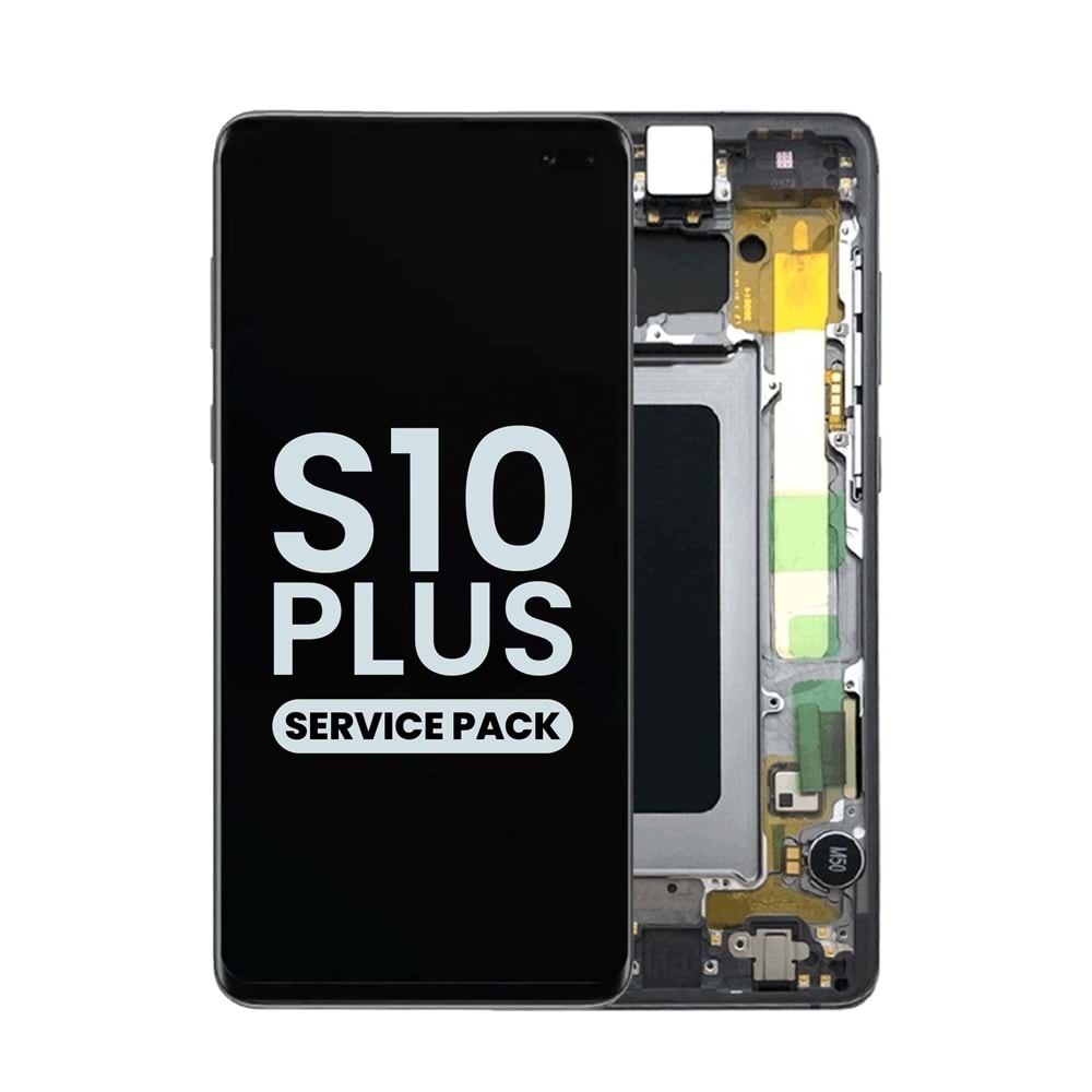 SAMSUNG S10 PLUS - G975 LCD EKRAN ÇITALI SİYAH (TR SERVİS)