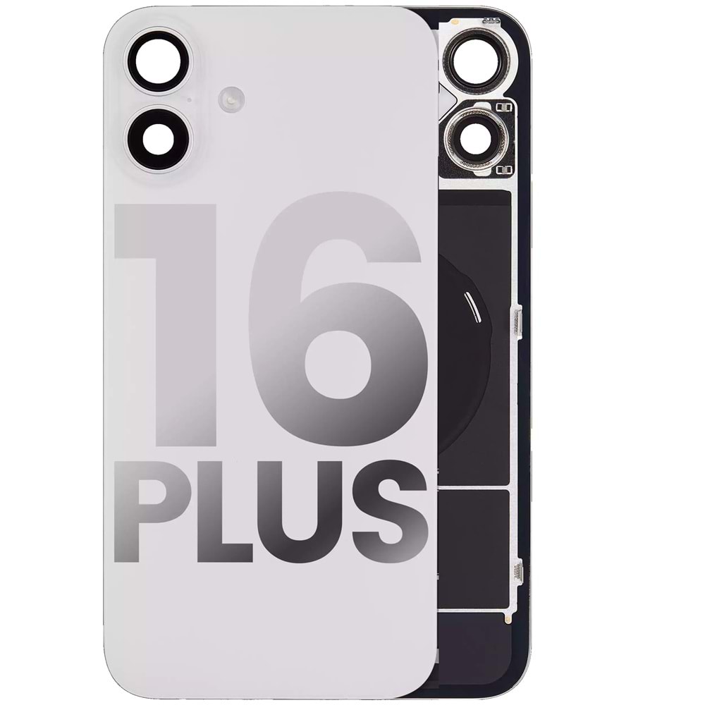 İPHONE 16 PLUS ARKA PİL KAPAK KAMERA CAMLI BEYAZ