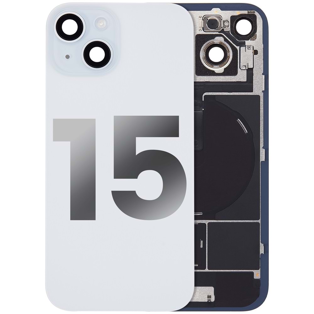 İPHONE 15 ARKA PİL KAPAK KAMERA CAMLI MAVİ