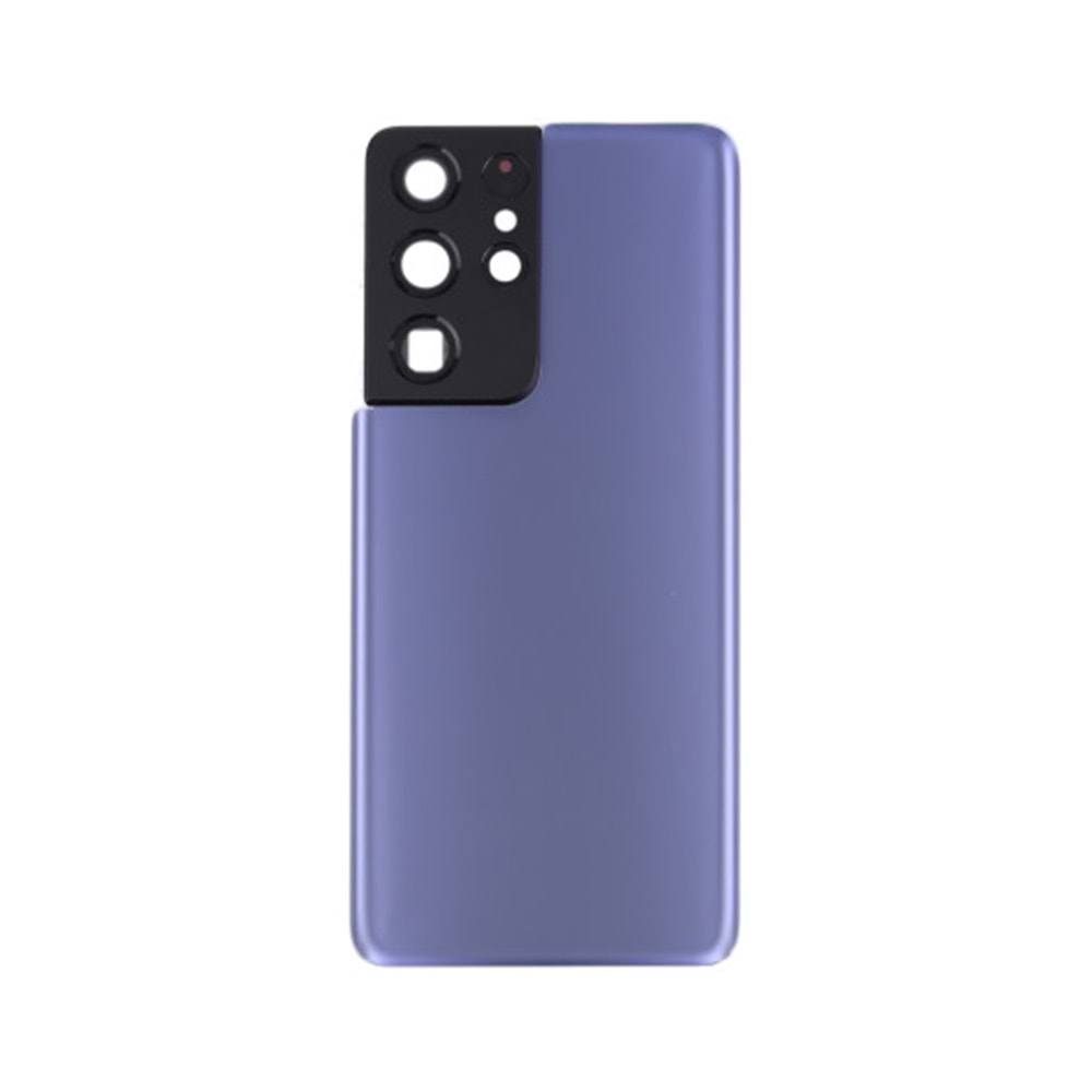 SAMSUNG S21 ULTRA ARKA PİL KAPAK KAMERA CAMLI MOR