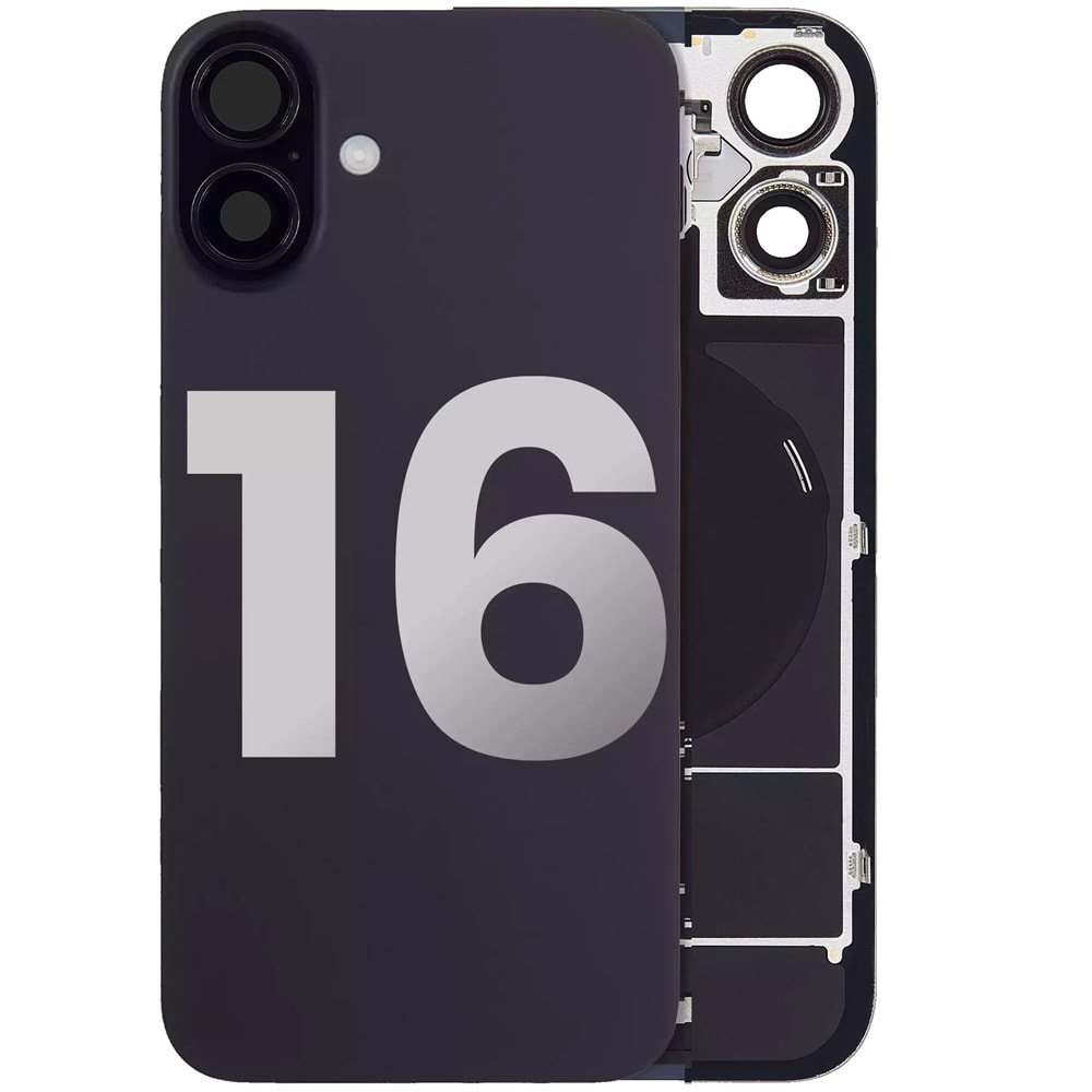İPHONE 16 ARKA PİL KAPAK KAMERA CAMLI SİYAH