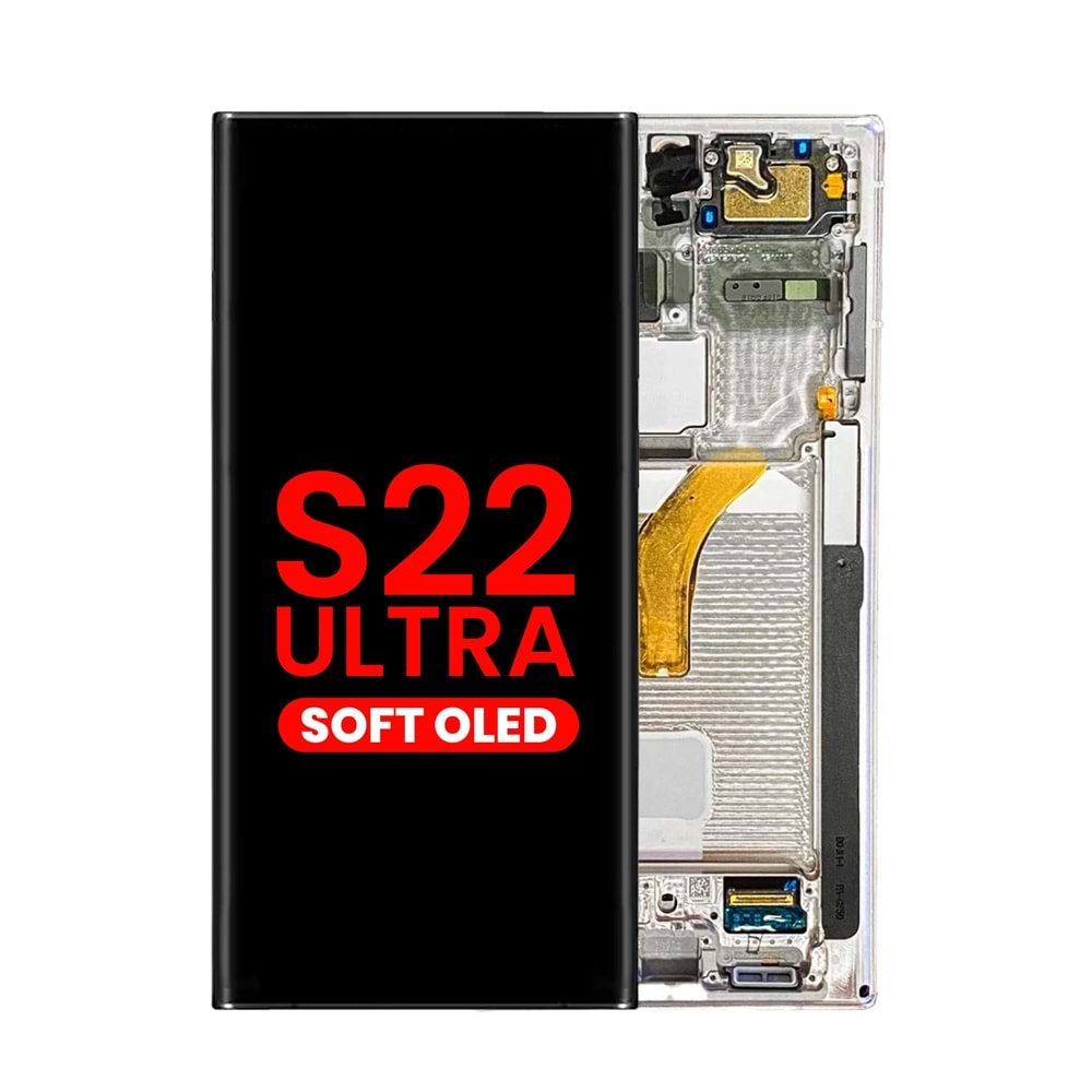 SAMSUNG S22 ULTRA LCD EKRAN ÇITALI SİLVER - BEYAZ OLED