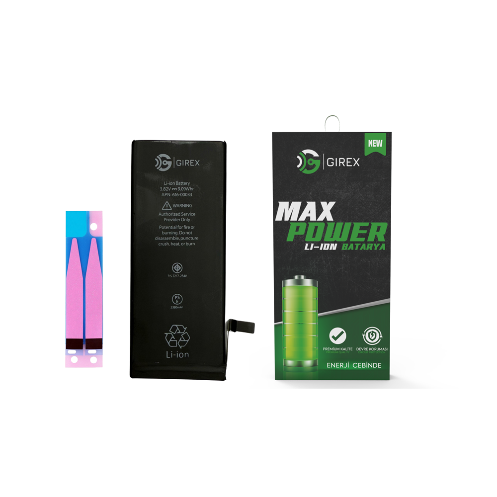 GİREX İPHONE 6S BATARYA GÜÇLENDİRİLMİŞ 2380 MAH