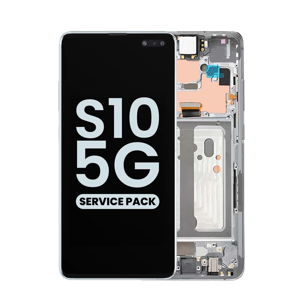SAMSUNG S10 5G - G977 LCD EKRAN ÇITALI SİLVER (TR SERVİS)