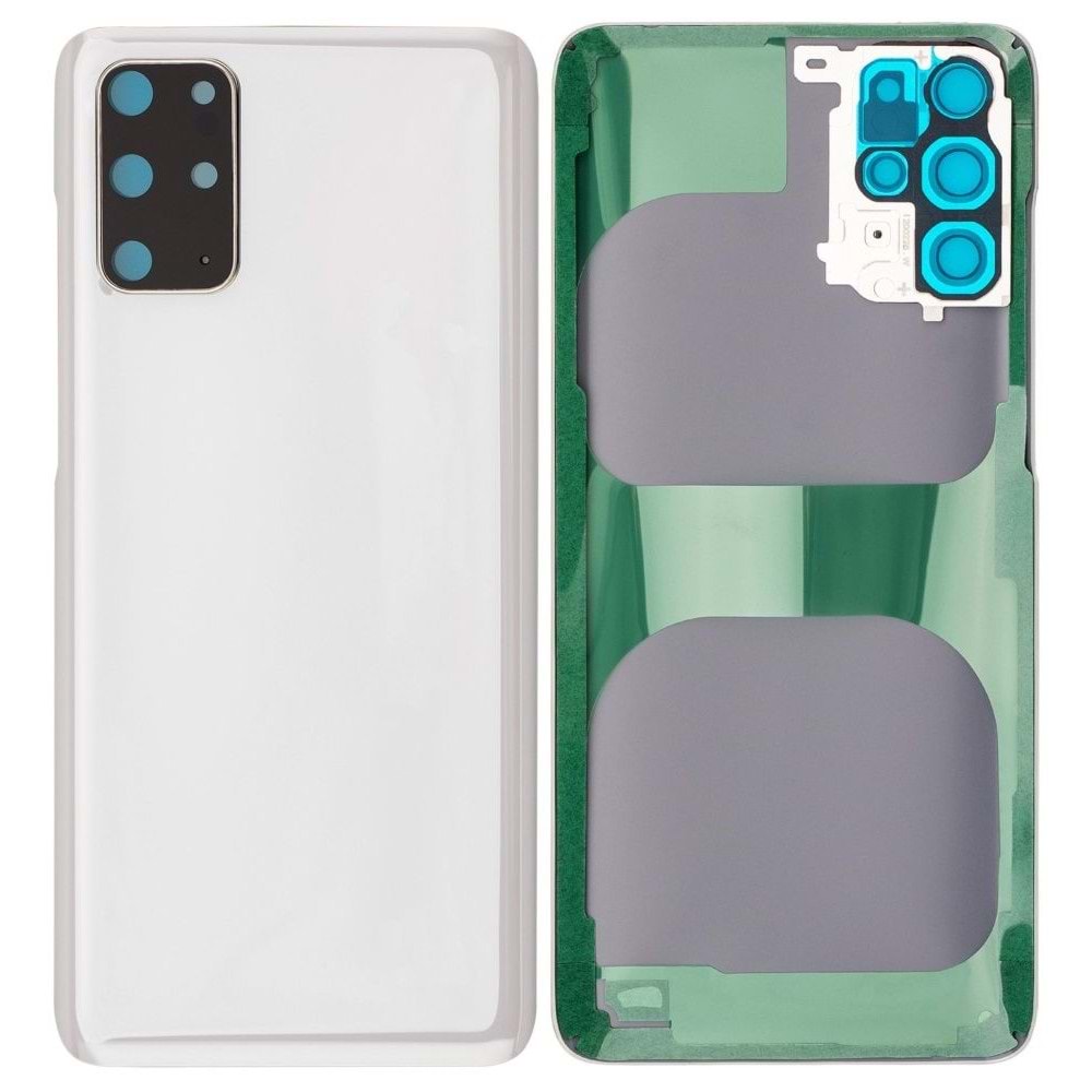 SAMSUNG S20 PLUS ARKA PİL KAPAĞI KEMERA CAMLI BEYAZ