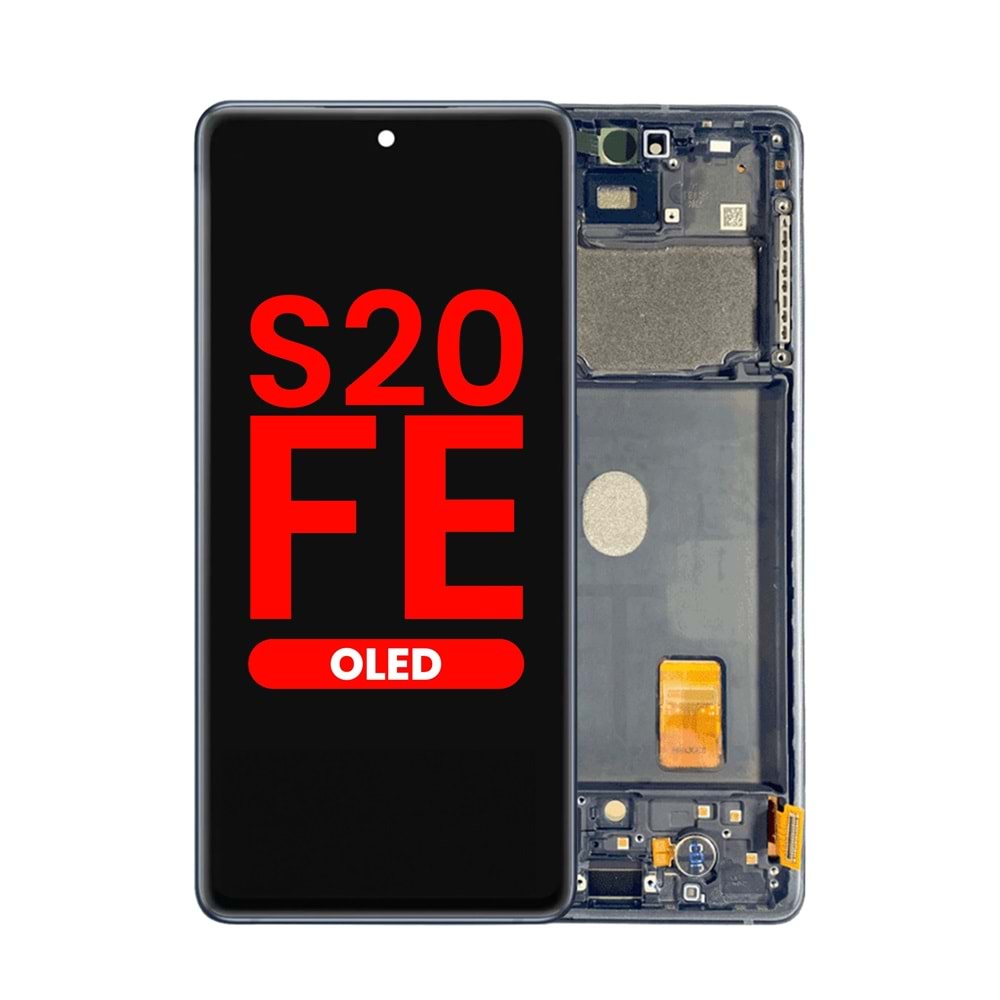 SAMSUNG S20FE LCD EKRAN ÇITALI OLED SİYAH - MAVİ