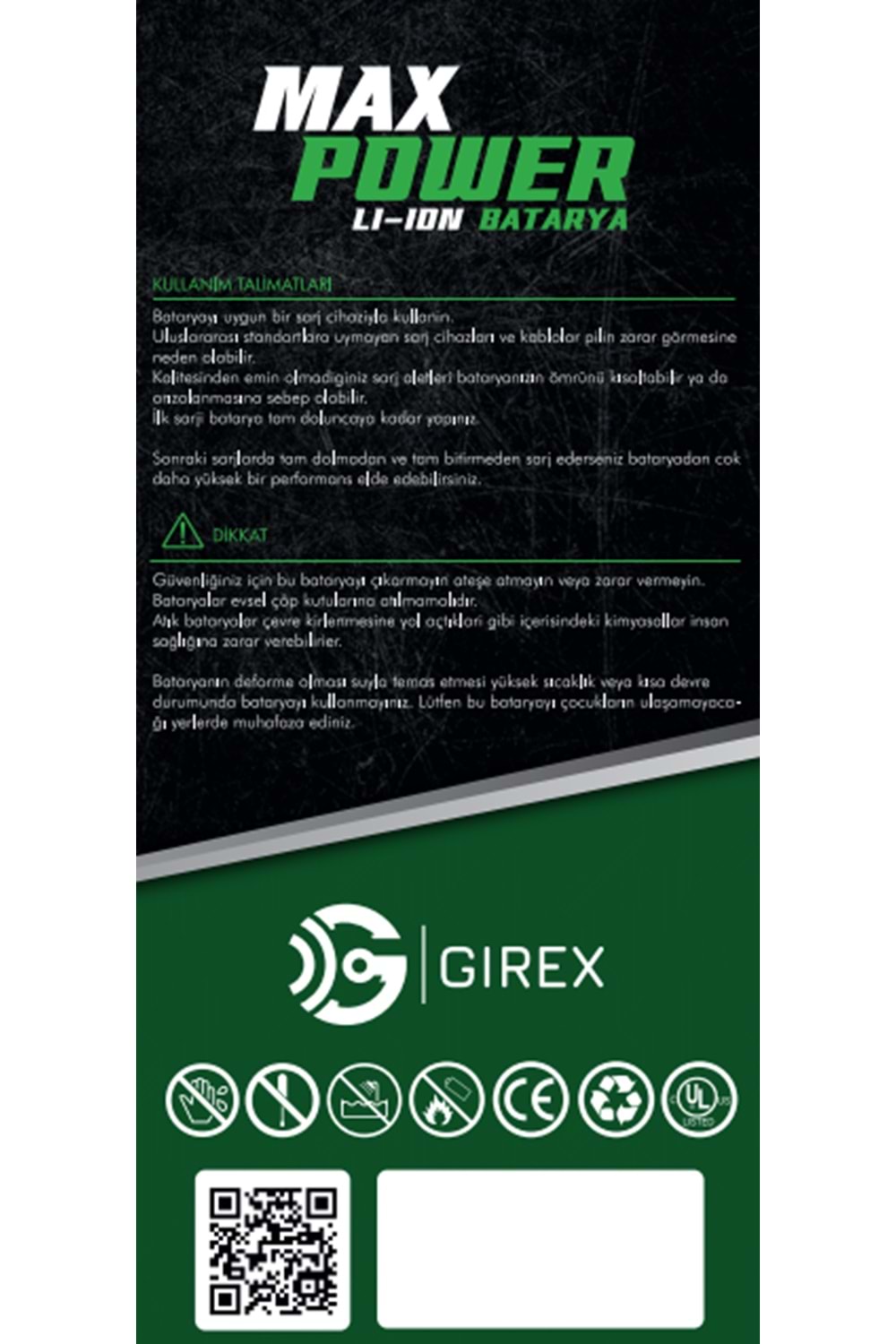 GİREX İPHONE 8G PLUS BATARYA GÜÇLENDİRİLMİŞ (3620 MAH)