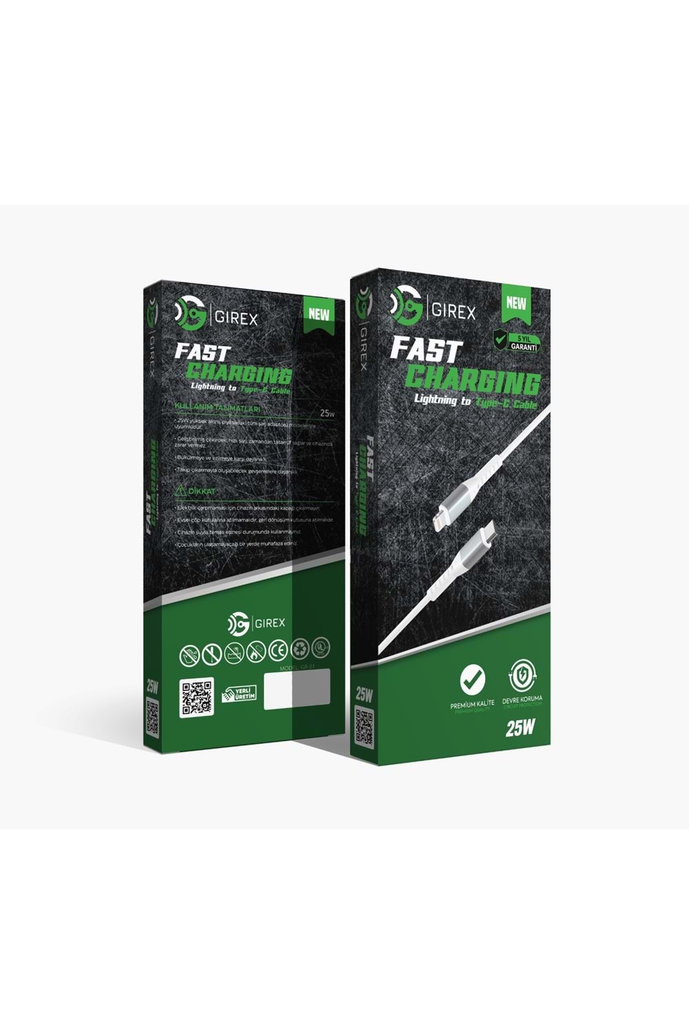 GİREX GR-01 TYP-C TO LİGHTNİİNG KABLO 25W METAL