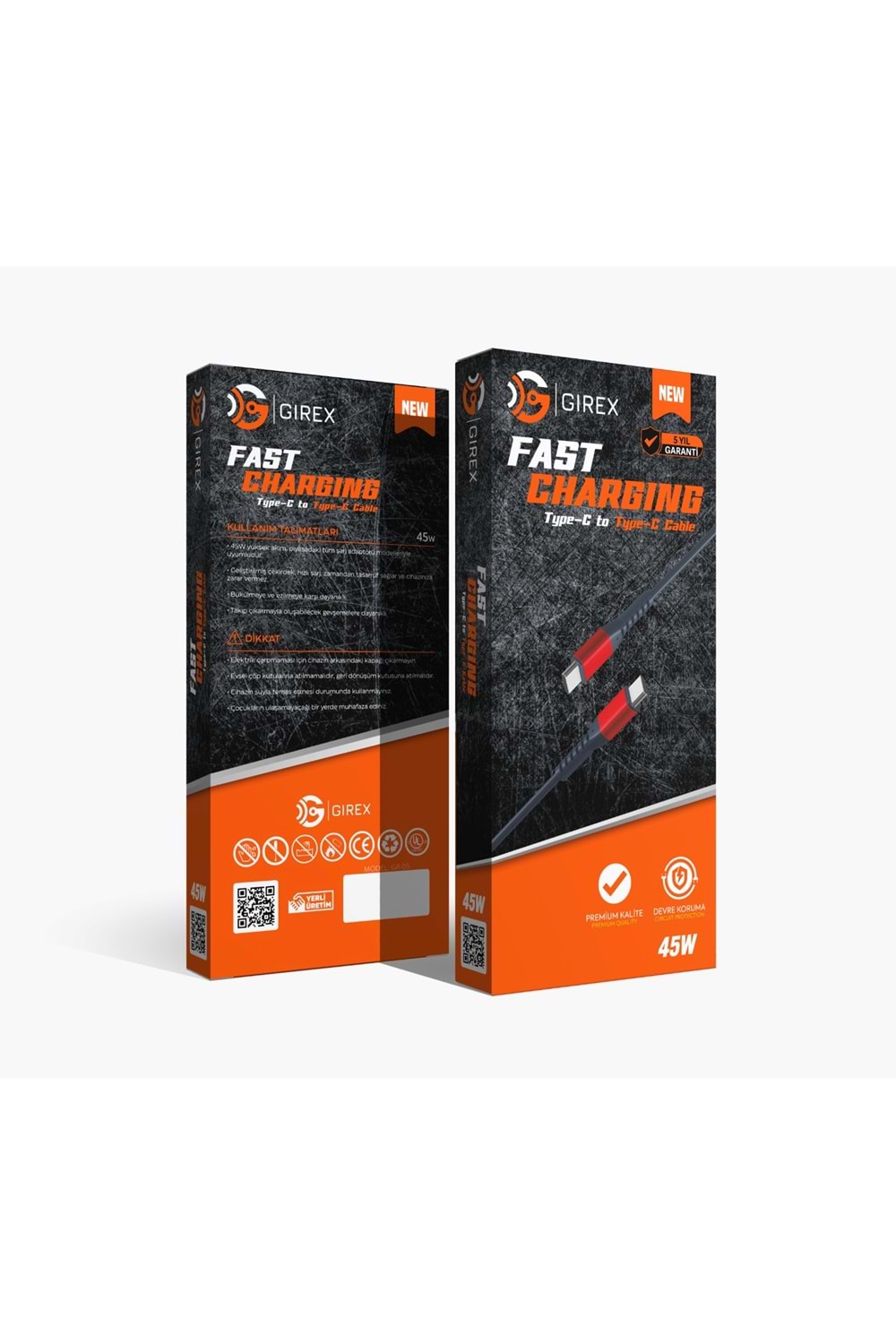 GİREX GR-05 TYP-C TO TYP-C KABLO 45W METAL