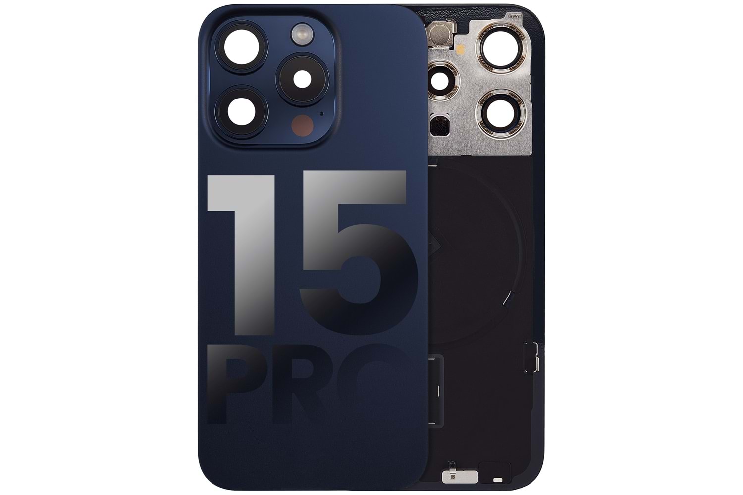 İPHONE 15 PRO ARKA PİL KAPAK KAMERA CAMLI MAVİ