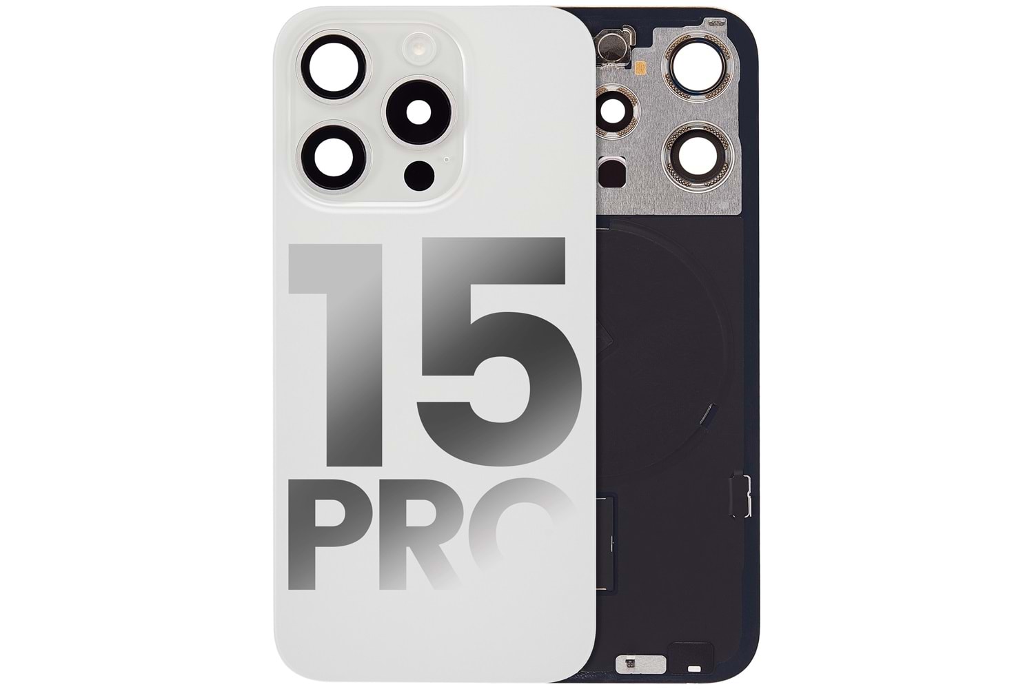 İPHONE 15 PRO ARKA PİL KAPAK KAMERA CAMLI BEYAZ