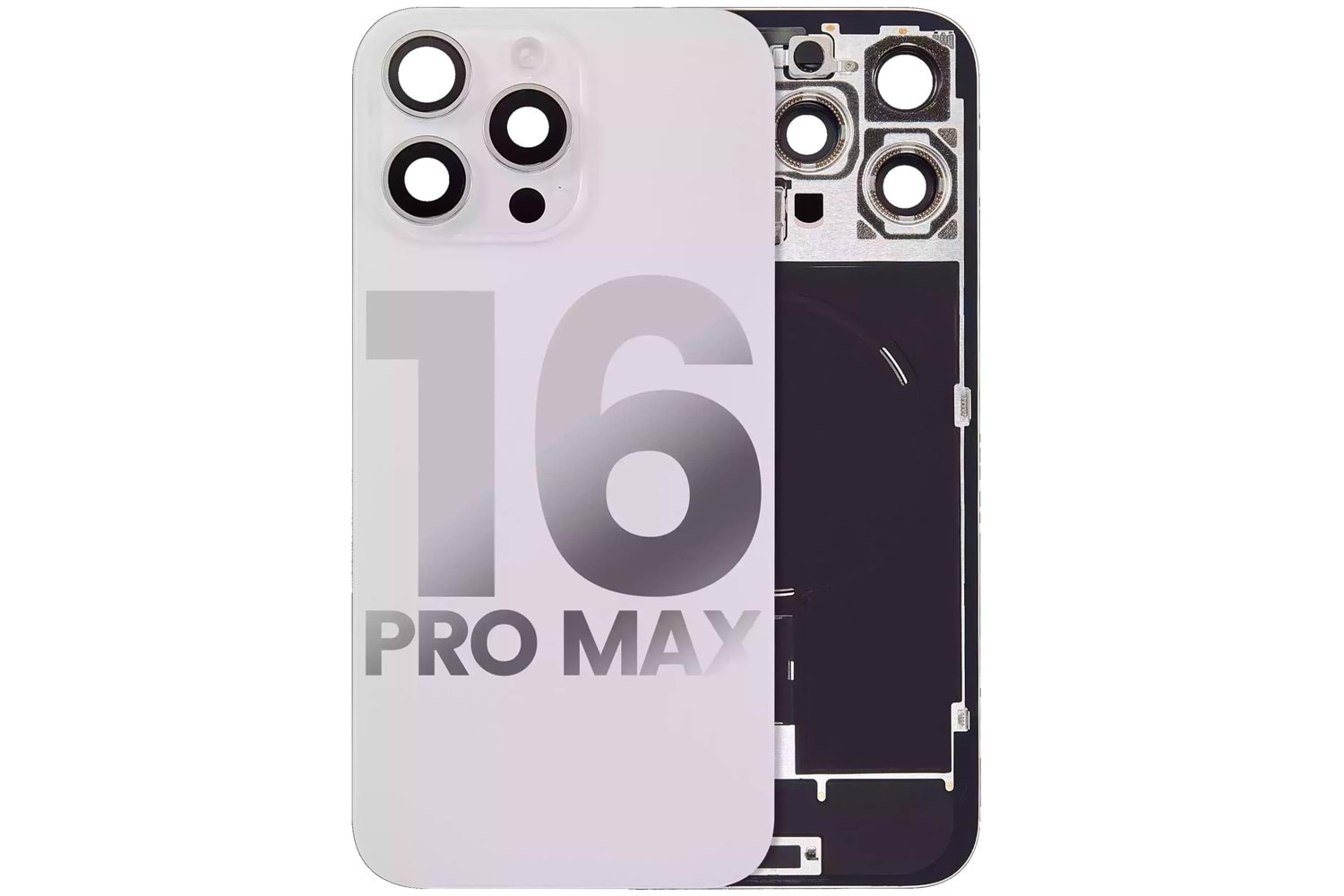 İPHONE 16 PRO MAX ARKA PİL KAPAK KAMERA CAMLI BEYAZ