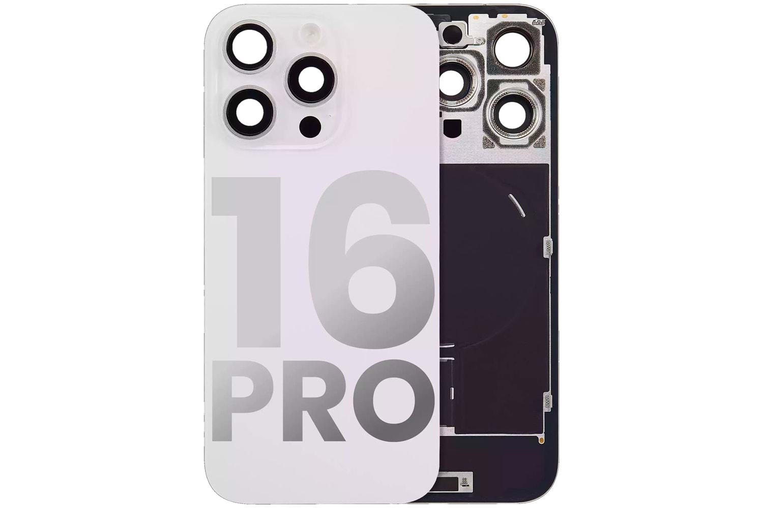 İPHONE 16 PRO ARKA PİL KAPAK KAMERA CAMLI BEYAZ