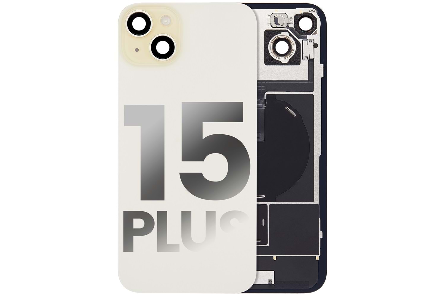 İPHONE 15 PLUS ARKA PİL KAPAK FULL SARI