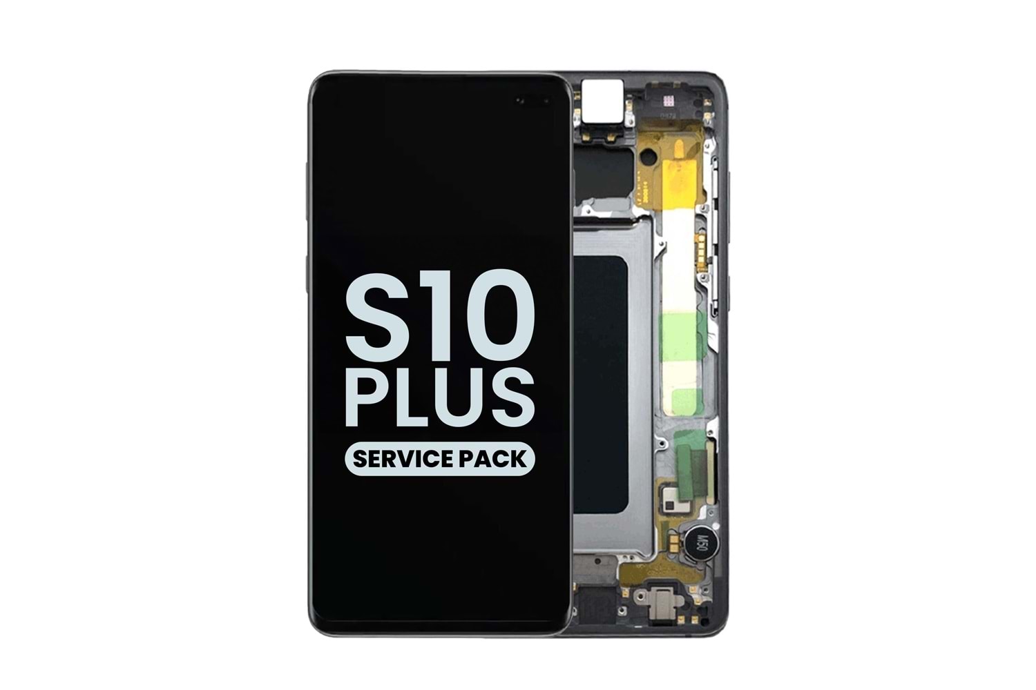 SAMSUNG S10 PLUS - G975 LCD EKRAN ÇITALI SİYAH (TR SERVİS)
