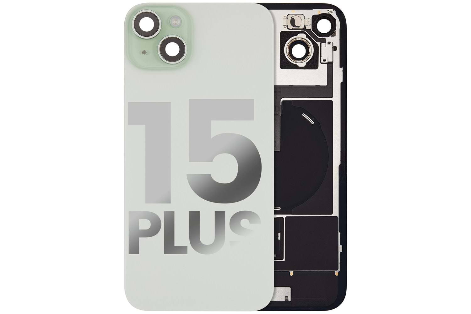İPHONE 15 PLUS ARKA PİL KAPAK FULL YEŞİL