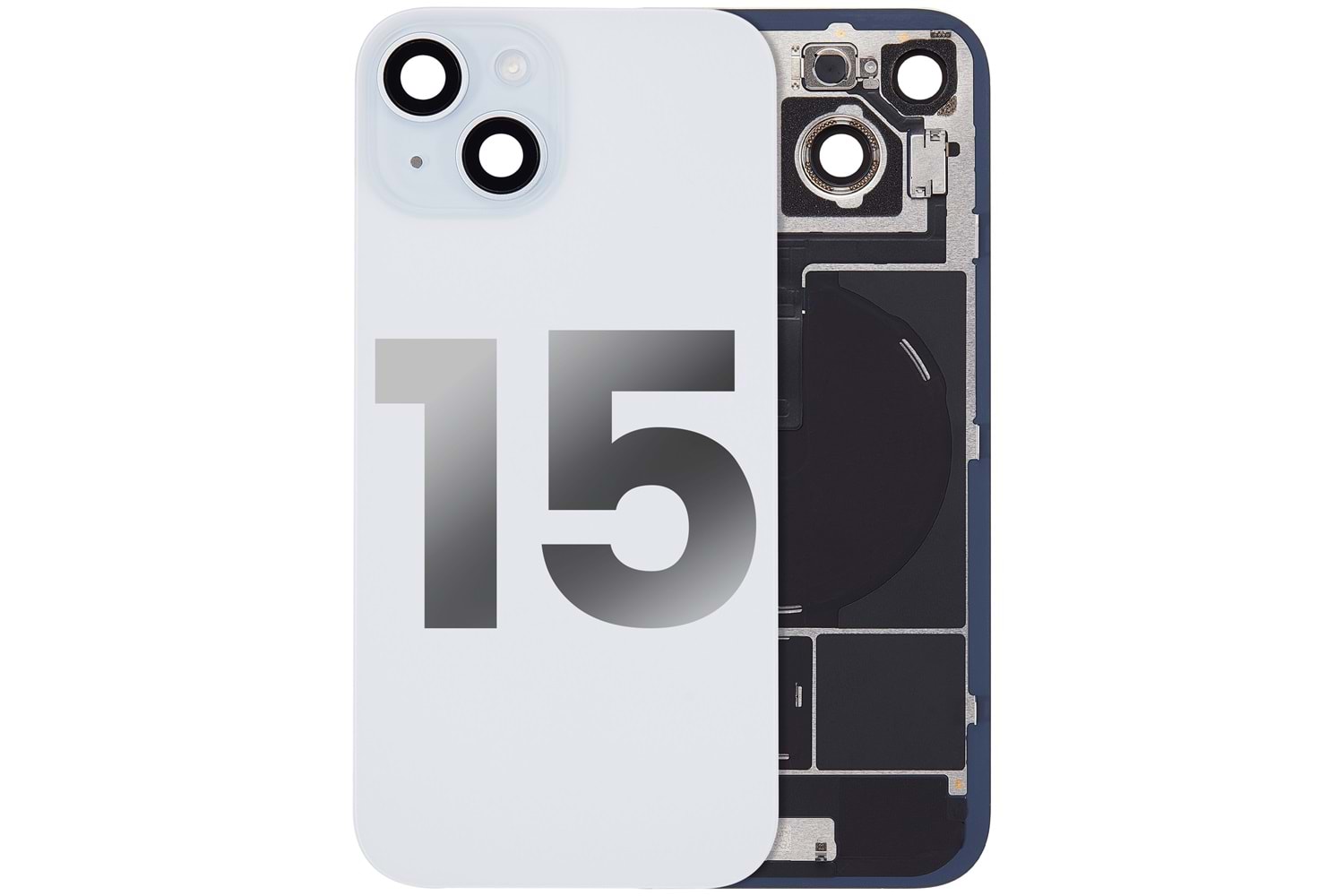 İPHONE 15 ARKA PİL KAPAK KAMERA CAMLI MAVİ