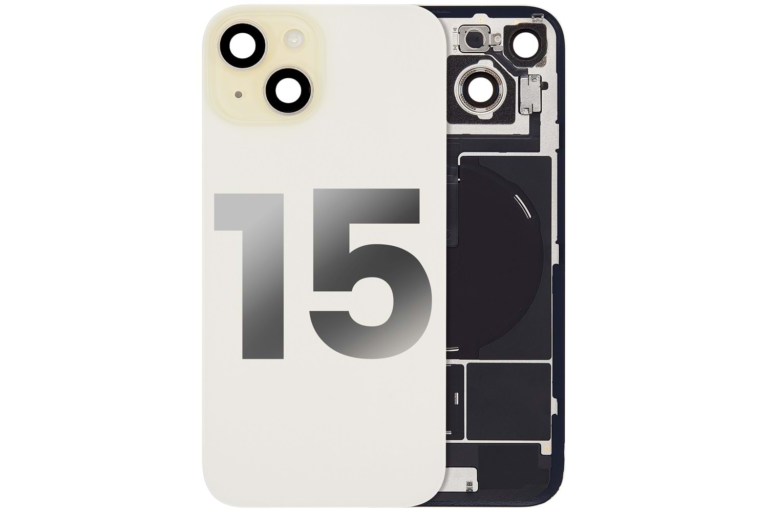 İPHONE 15 ARKA PİL KAPAK KAMERA CAMLI SARI