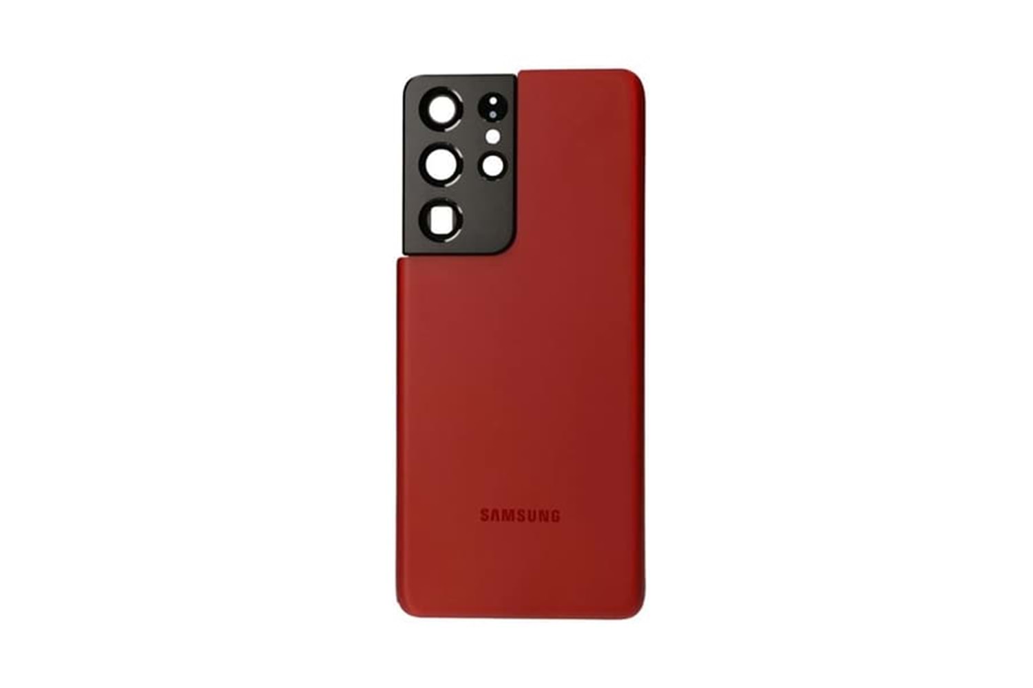 SAMSUNG S21 ULTRA ARKA PİL KAPAK KAMERA CAMLI KIRMIZI