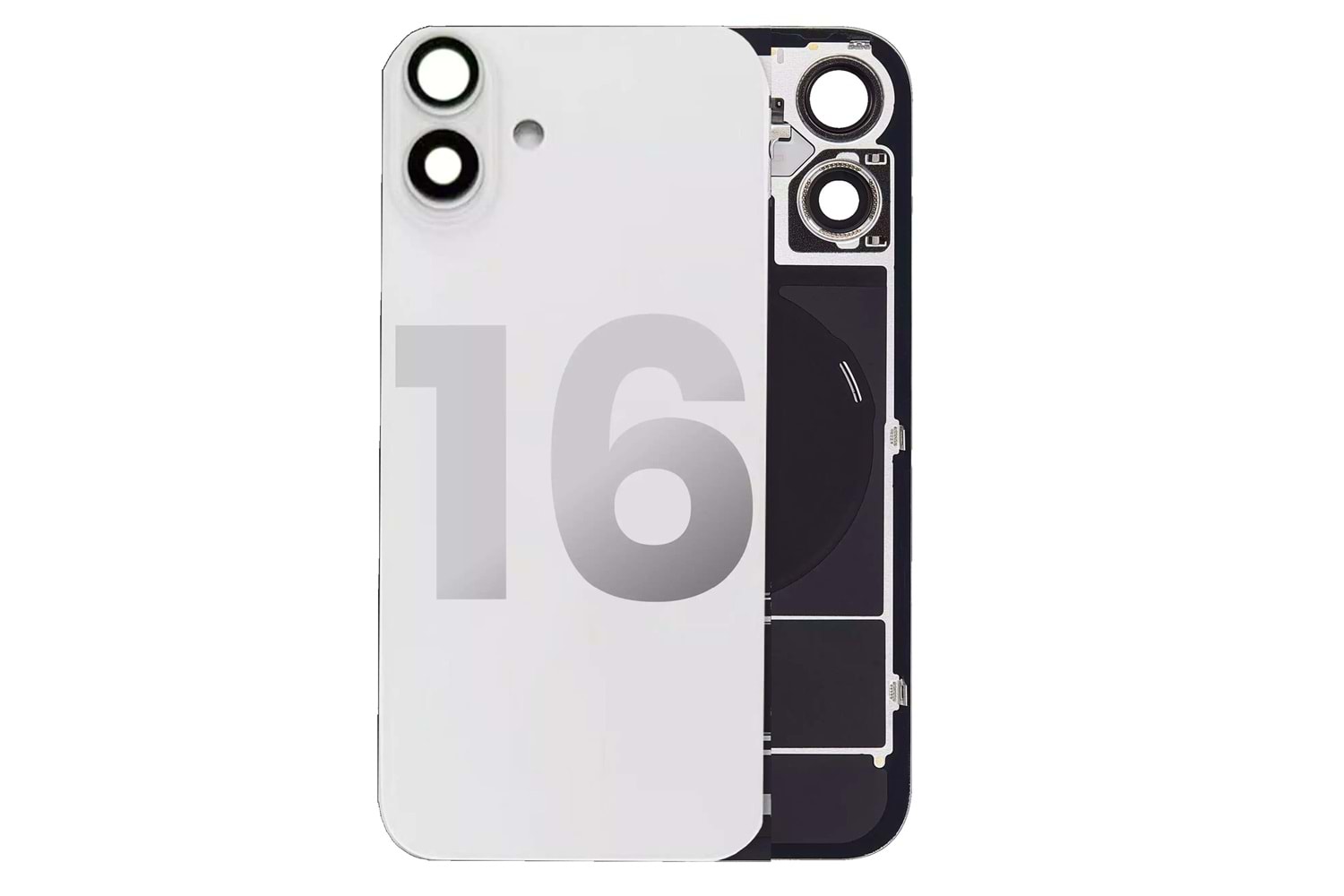 İPHONE 16 ARKA PİL KAPAK KAMERA CAMLI BEYAZ