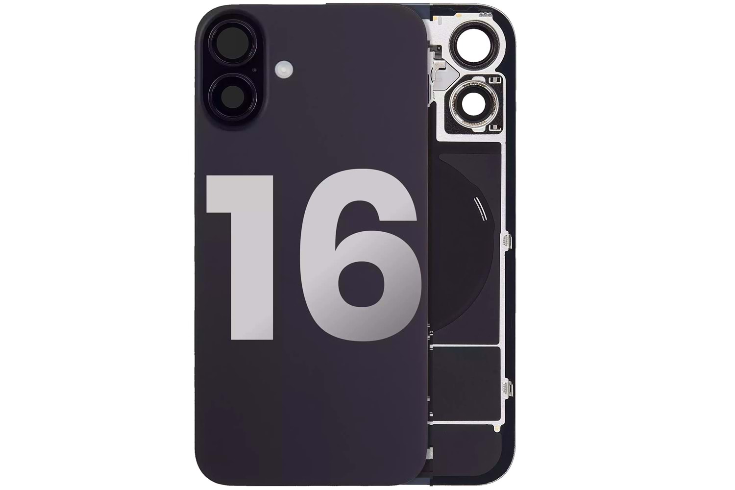 İPHONE 16 ARKA PİL KAPAK KAMERA CAMLI SİYAH