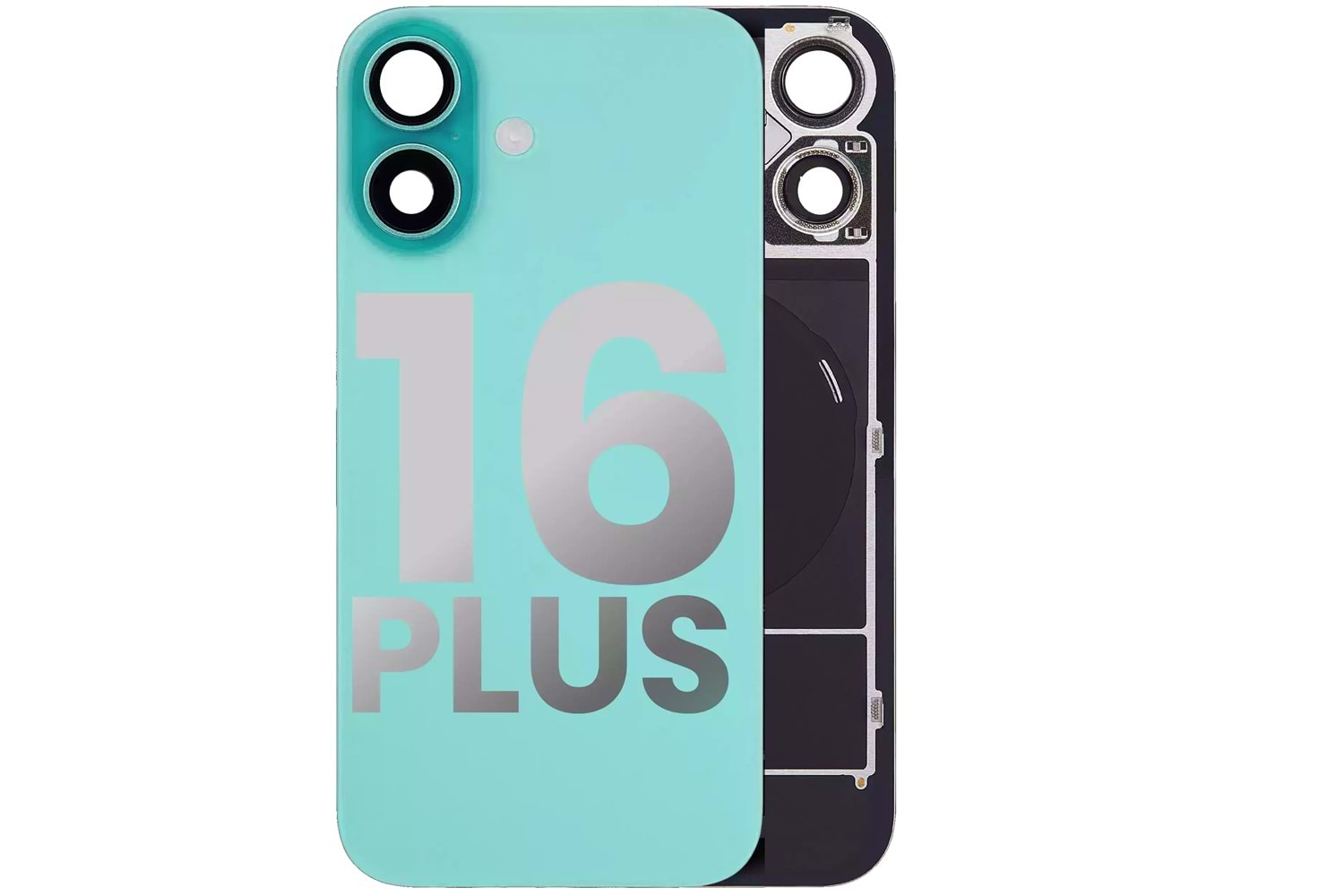 İPHONE 16 PLUS ARKA PİL KAPAK KAMERA CAMLI YEŞİL