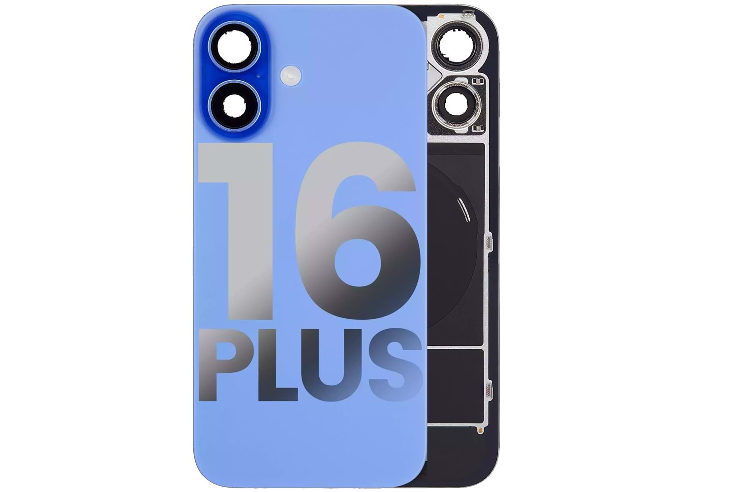 İPHONE 16 PLUS ARKA PİL KAPAK KAMERA CAMLI MAVİ