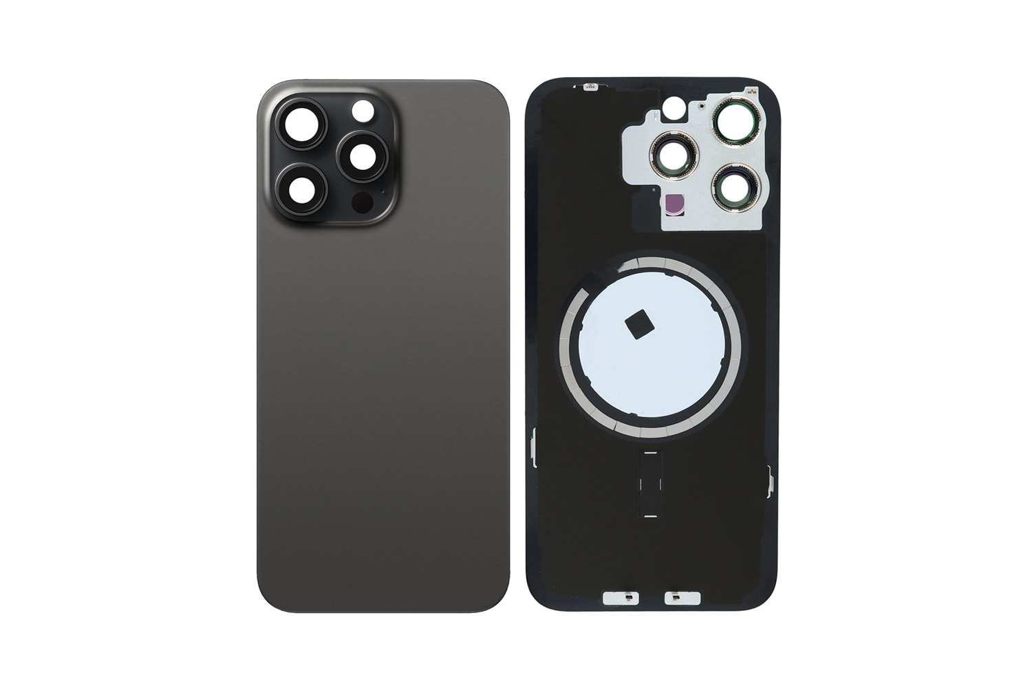 İPHONE 15 PRO MAX ARKA PİL KAPAK KAMERA CAMLI SİYAH