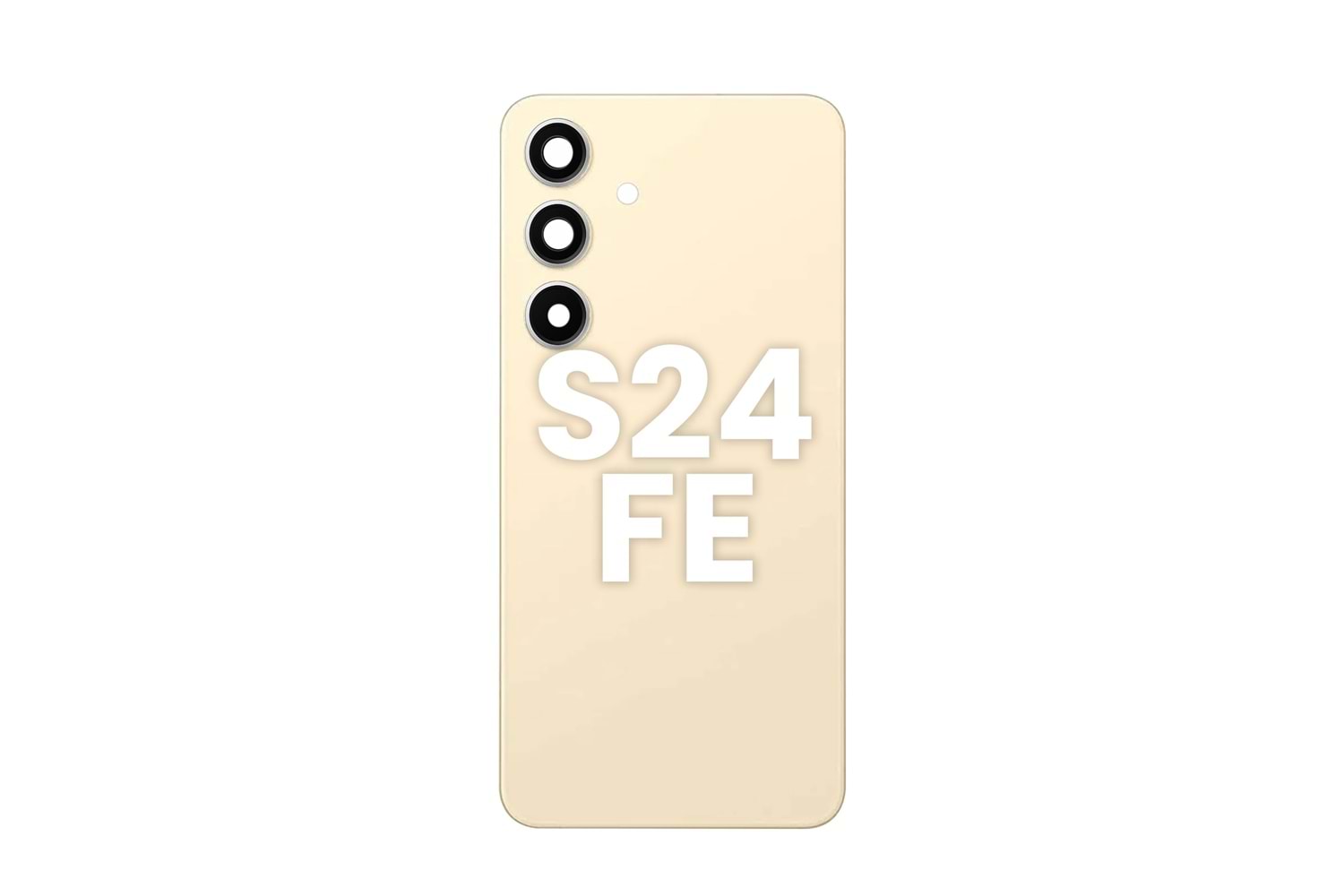 SAMSUNG S24FE ARKA PİL KAPAK KEMERA CAMLI KREM- GOLD