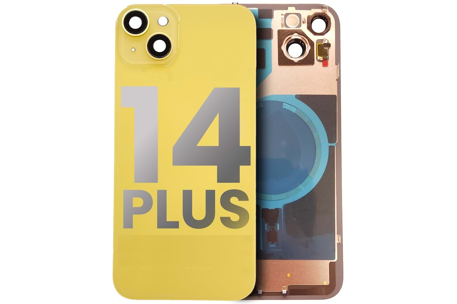 İPHONE 14 PLUS ARKA PİL KAPAK KAMERA CAMLI SARI