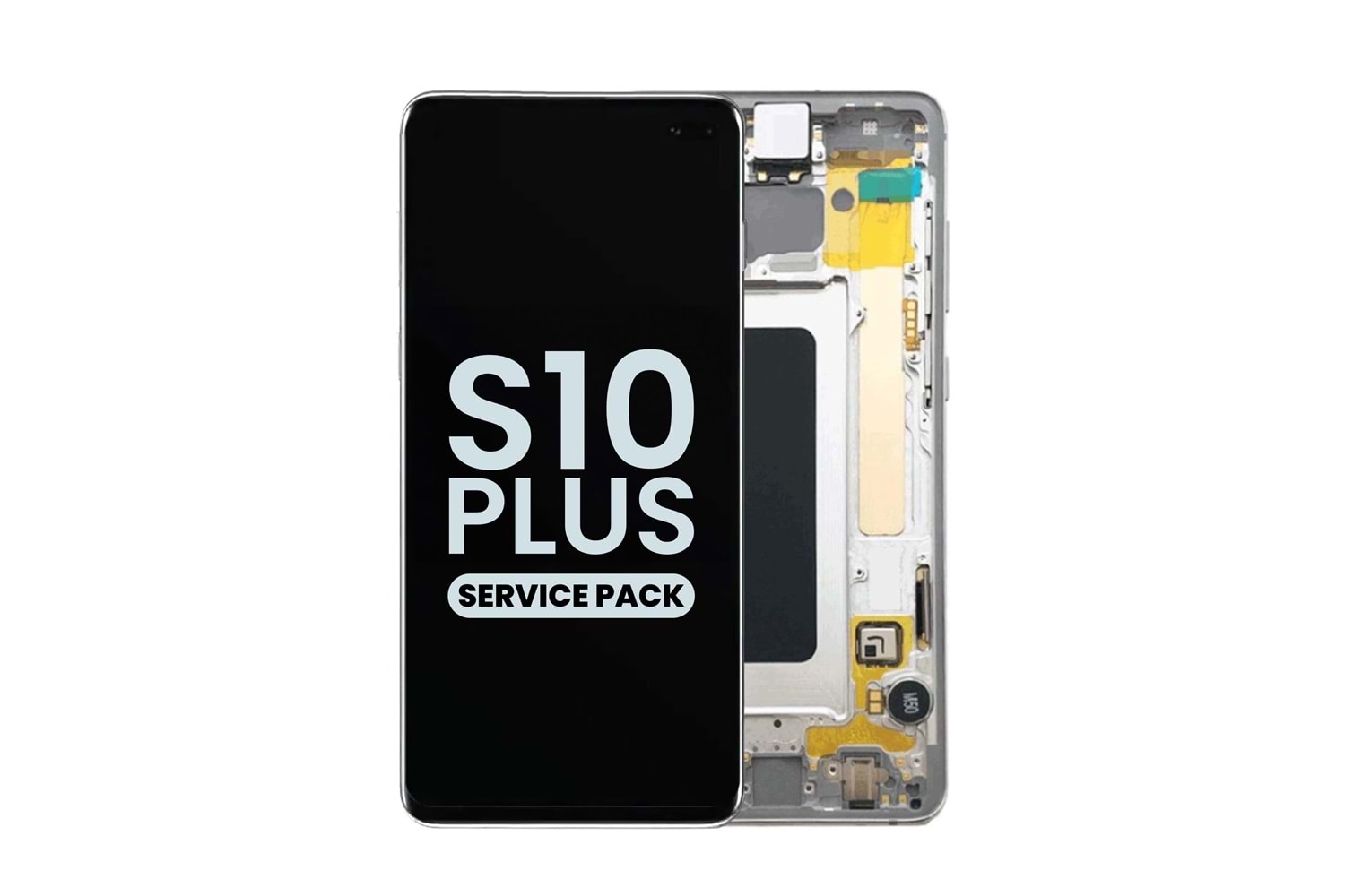 SAMSUNG S10 PLUS - G975 LCD EKRAN ÇITALI SİLVER / BEYAZ (TR SERVİS)