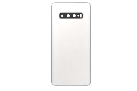 SAMSUNG S10 PLUS ARKA PİL KAPAK KAMERA CAMLI BEYAZ