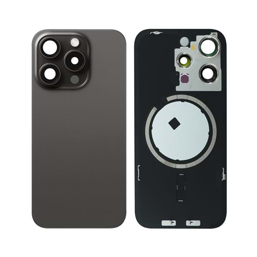 İPHONE 15 PRO ARKA PİL KAPAĞI KAMERA CAMLI SİYAH
