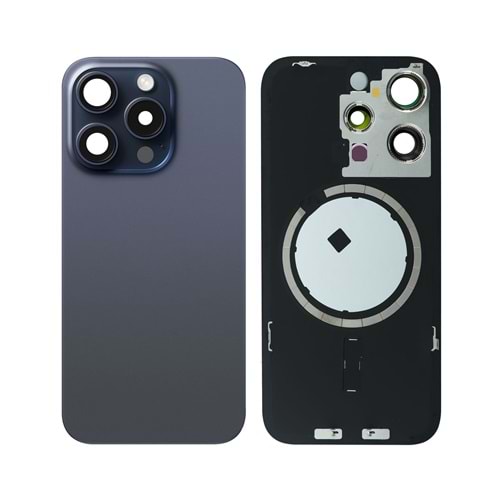 İPHONE 15 PRO MAX ARKA PİL KAPAĞI KAMERA CAMLI MAVİ