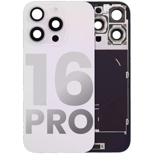 İPHONE 16 PRO ARKA PİL KAPAĞI KAMERA CAMLI BEYAZ