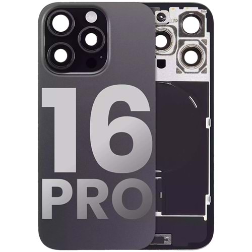 İPHONE 16 PRO ARKA PİL KAPAĞI KAMERA CAMLI SİYAH
