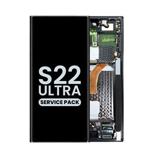 SAMSUNG S22 ULTRA - S908 LCD EKRAN ÇITALI SİYAH (TR SERVİS) GH82-27488A