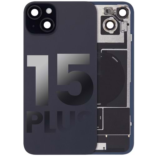 İPHONE 15 PLUS ARKA PİL KAPAĞI FULL SİYAH
