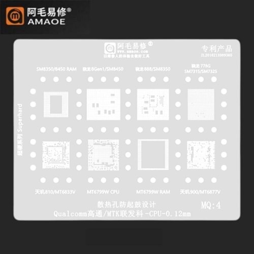 AMAOE (MQ-4) SM8350 - SM8450 - SM8350 - SM7315 - SM7325 MT6833 - MT6799 - MT6877 ENTEGRE İŞLEMCİ KALIBI