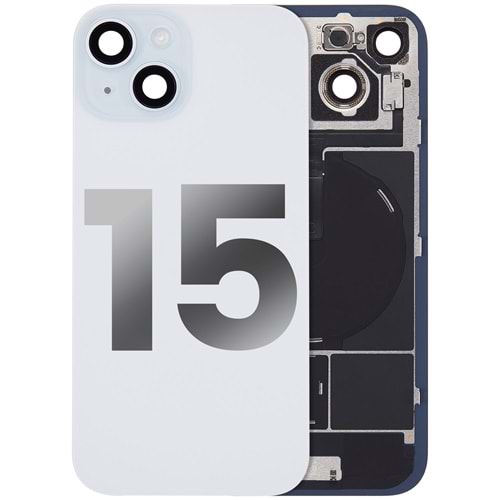 İPHONE 15 ARKA PİL KAPAĞI KAMERA CAMLI MAVİ