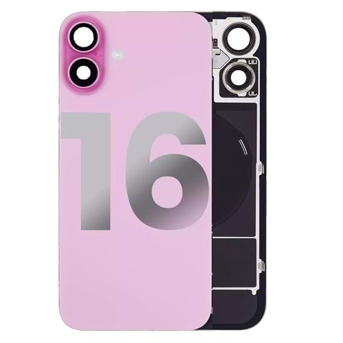 İPHONE 16 ARKA PİL KAPAK KAMERA CAMLI PEMBE