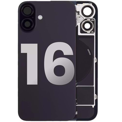 İPHONE 16 ARKA PİL KAPAK KAMERA CAMLI SİYAH