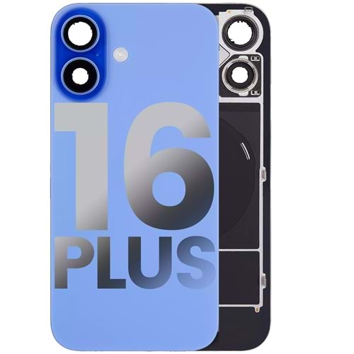 İPHONE 16 PLUS ARKA PİL KAPAK KAMERA CAMLI MAVİ