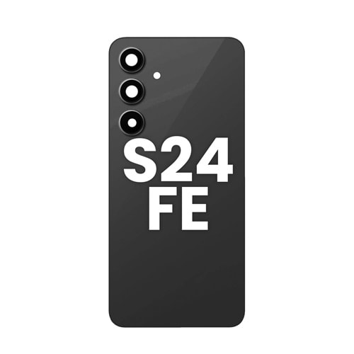 SAMSUNG S24FE ARKA PİL KAPAK KEMERA CAMLI SİYAH