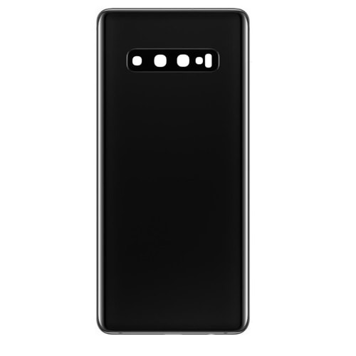 SAMSUNG S10 PLUS ARKA PİL KAPAK KEMERA CAMLI SİYAH