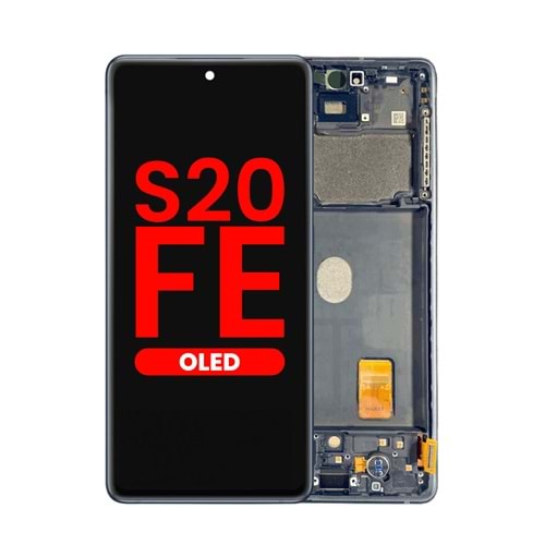 SAMSUNG S20FE LCD EKRAN ÇITALI OLED SİYAH - MAVİ