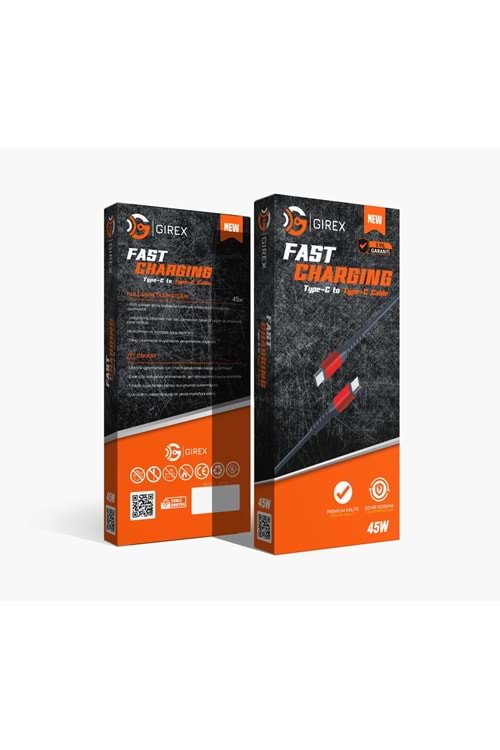 GİREX GR-05 TYP-C TO TYP-C KABLO 45W METAL
